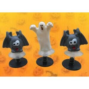Vintage Halloween Spring Ups Jumping Mini Toy Pop-Up Lot: Ghost and Bats